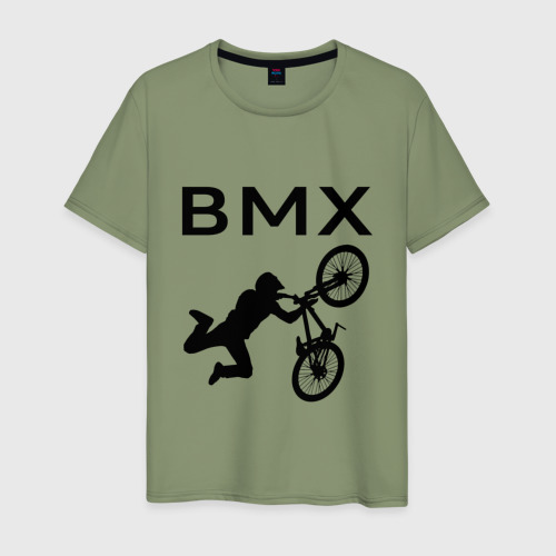 Мужская футболка хлопок Велоспорт BMX, цвет авокадо