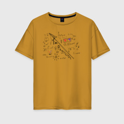 Женская футболка хлопок Oversize Формулы физики