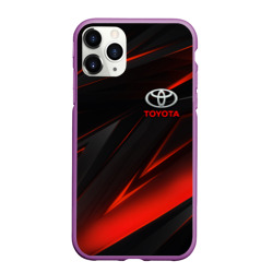 Чехол для iPhone 11 Pro Max матовый Toyota geometry stripes Тойота геометрические полосы