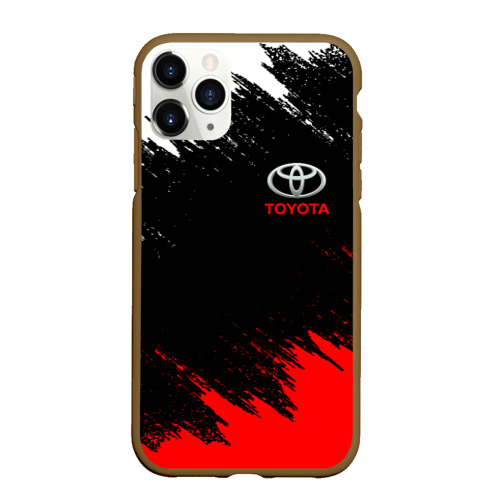 Чехол для iPhone 11 Pro Max матовый Toyota Тойота, цвет коричневый