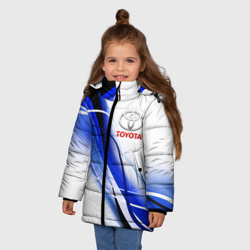 Зимняя куртка для девочек 3D Toyota, цвет светло-серый - фото 3