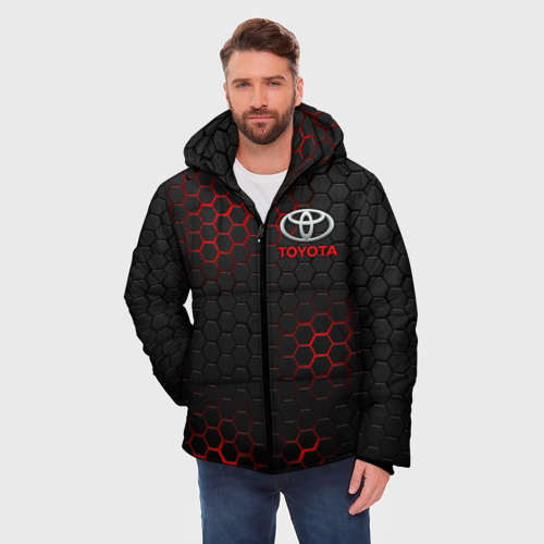 Мужская зимняя куртка 3D Toyota Тойота, цвет черный - фото 3