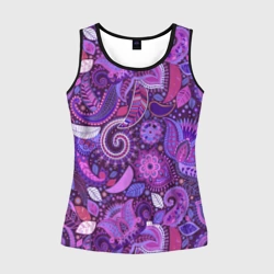 Женская майка 3D Фиолетовый этнический дудлинг