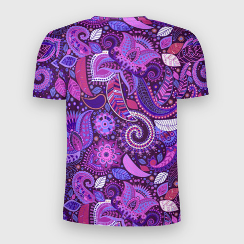 Мужская футболка 3D Slim Фиолетовый этнический дудлинг, цвет 3D печать - фото 2