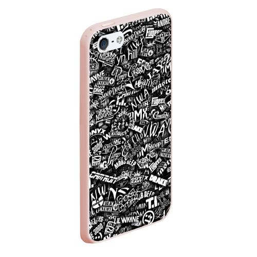 Чехол для iPhone 5/5S матовый Top Hip Hop, цвет светло-розовый - фото 3