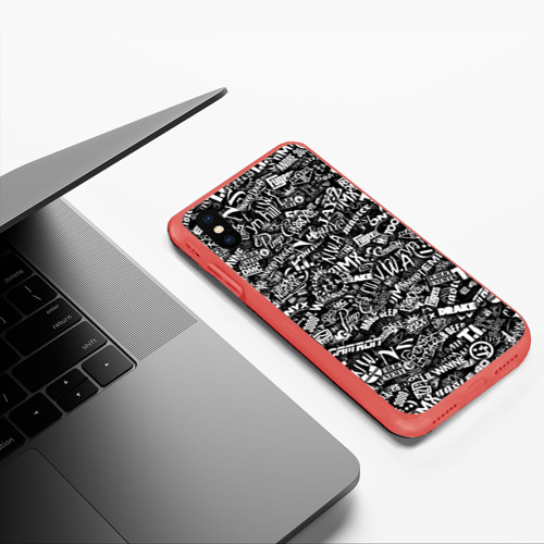 Чехол для iPhone XS Max матовый Top Hip Hop, цвет красный - фото 5