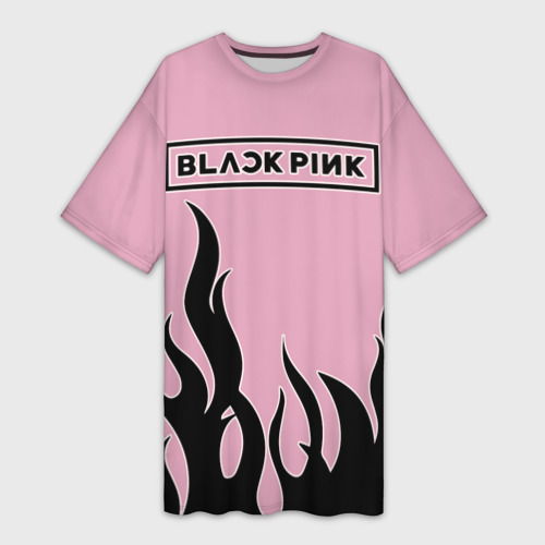 Платье-футболка с принтом BlackPink, вид спереди №1