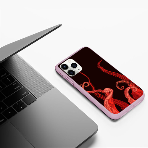 Чехол для iPhone 11 Pro матовый Red Octopus, цвет розовый - фото 5