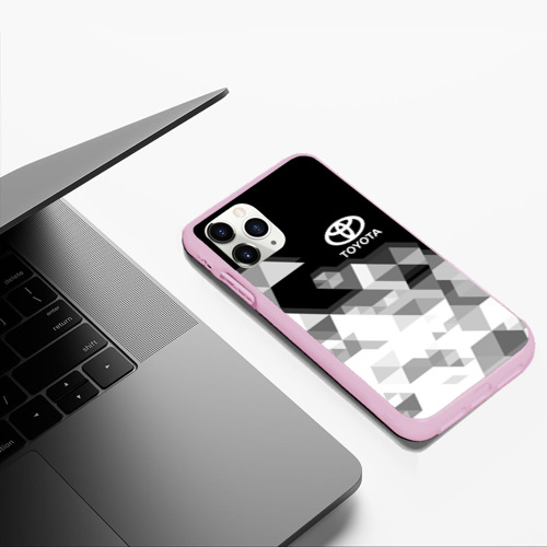 Чехол для iPhone 11 Pro Max матовый Toyota, цвет розовый - фото 5