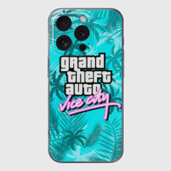 Чехол для iPhone 16 Pro силиконовый с защитой камеры GTA Vice city