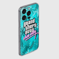 Чехол для iPhone 16 Pro силиконовый с защитой камеры GTA Vice city - фото 2