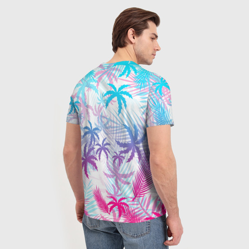 Мужская футболка 3D GTA Vice city ГТА Вайс сити neon palms, цвет 3D печать - фото 4