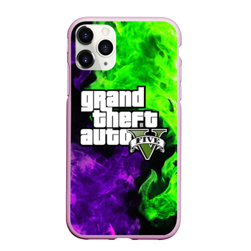 Чехол для iPhone 11 Pro Max матовый GTA 5, цвет розовый