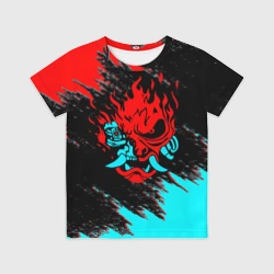 Детская футболка 3D Cyberpunk 2077 red demon samurai