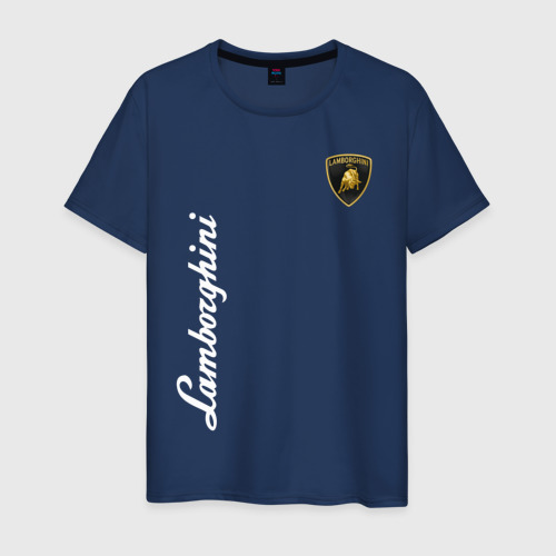 Мужская футболка хлопок Lamborghini, цвет темно-синий