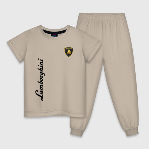 Детская пижама хлопок Lamborghini Ламборгини, цвет миндальный