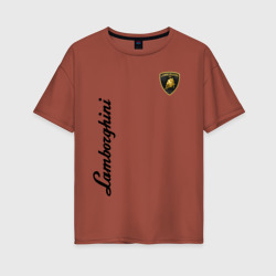 Женская футболка хлопок Oversize Lamborghini Ламборгини