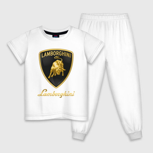 Детская пижама хлопок Lamborghini, цвет белый