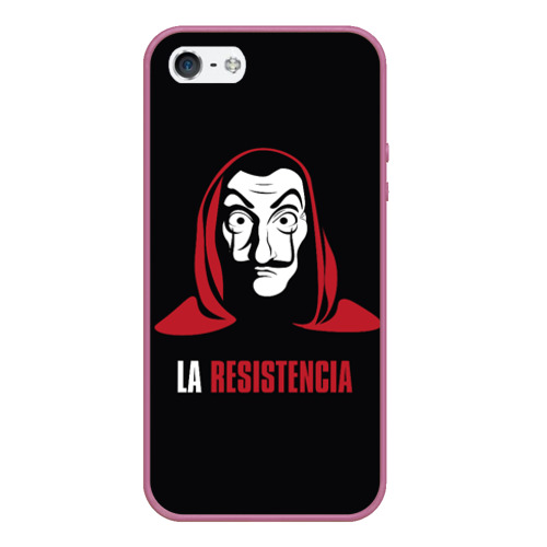 Чехол для iPhone 5/5S матовый Бумажный Дом LA Casa de Papel, цвет розовый