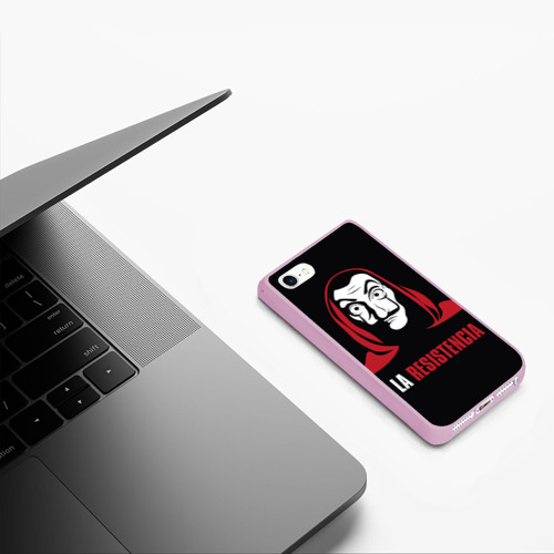 Чехол для iPhone 5/5S матовый Бумажный Дом LA Casa de Papel, цвет розовый - фото 5