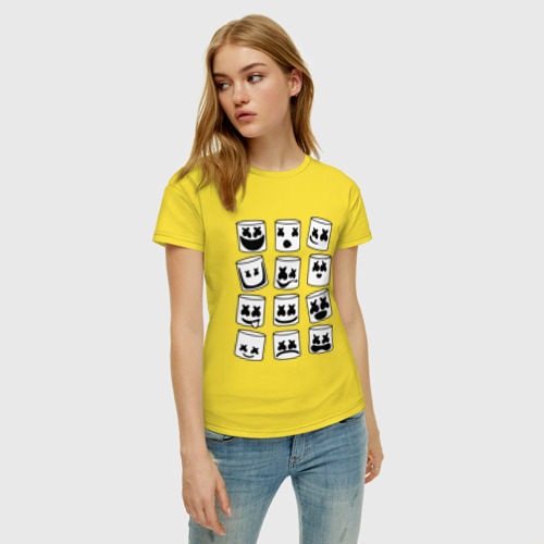 Женская футболка хлопок с принтом FORTNITE x MARSHMELLO, фото на моделе #1