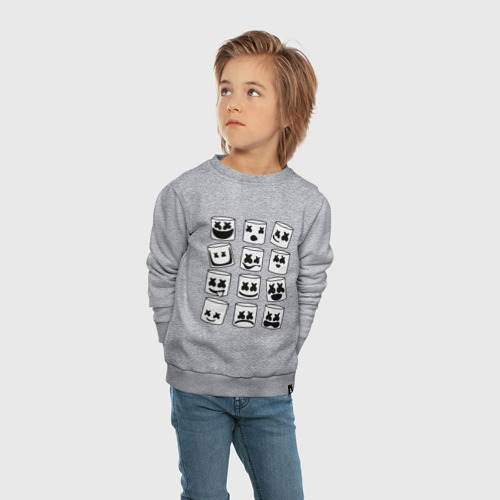 Детский свитшот хлопок с принтом Fortnite x Marshmello, вид сбоку #3