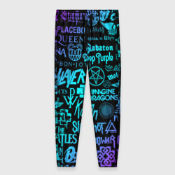 Женские брюки 3D Логотипы рок групп неон