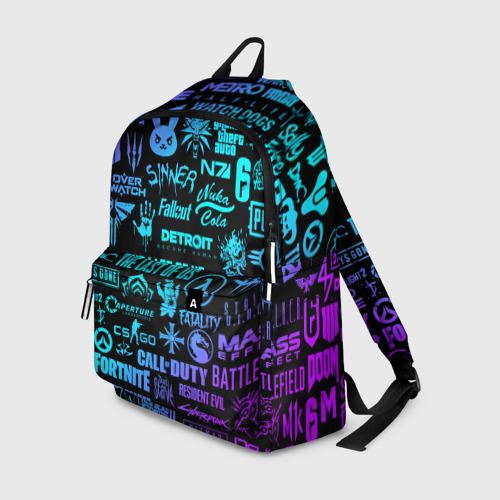 Рюкзак 3D Неоновые логотипы игр
