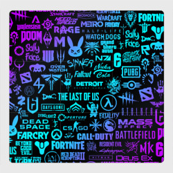 Магнитный плакат 3Х3 Неоновые логотипы игр
