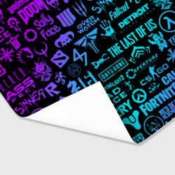 Бумага для упаковки 3D Неоновые логотипы игр - фото 2