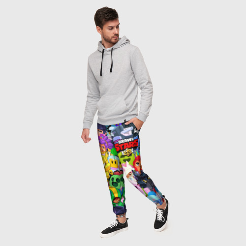 Мужские брюки 3D с принтом Brawl Stars все бравлеры, фото на моделе #1