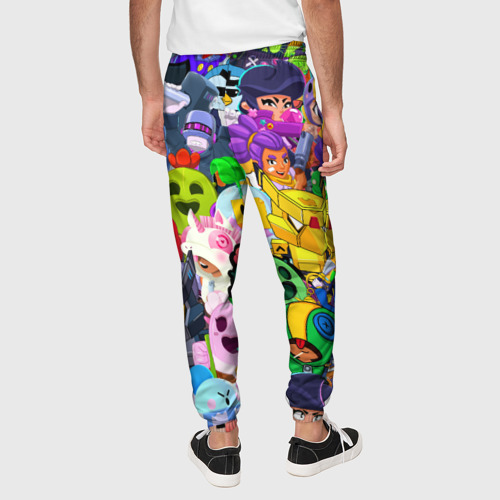 Мужские брюки 3D с принтом Brawl Stars все бравлеры, вид сзади #2
