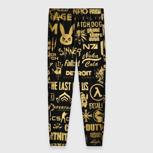 Женские брюки 3D Логотипы игр золото golden, цвет 3D печать