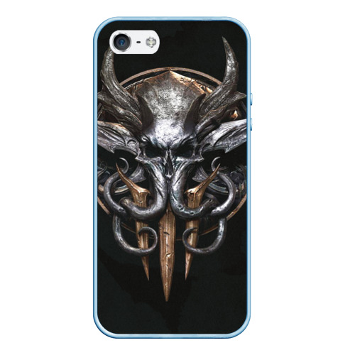 Чехол для iPhone 5/5S матовый Baldur`s gate 3, цвет голубой