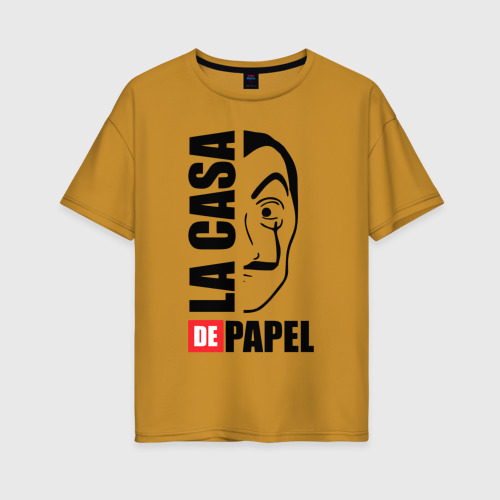 Женская футболка хлопок Oversize La Casa de Papel, цвет горчичный