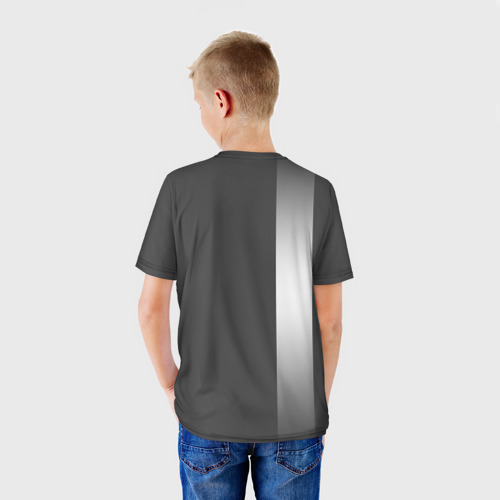 Детская футболка 3D с принтом На сером Russia, вид сзади #2