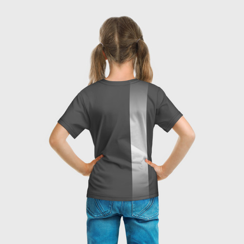 Детская футболка 3D с принтом На сером Russia, вид сзади #2