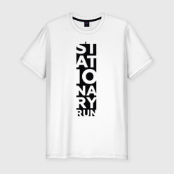 Stationary Run – Мужская футболка хлопок Slim с принтом купить