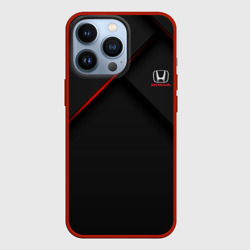 Чехол для iPhone 13 Pro Honda лого на карбоновом