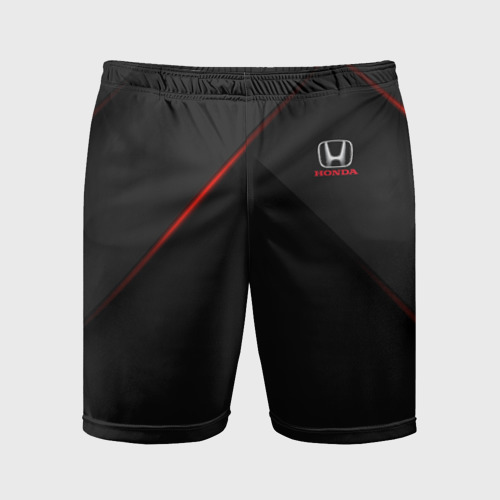 Мужские шорты спортивные Honda лого на карбоновом, цвет 3D печать
