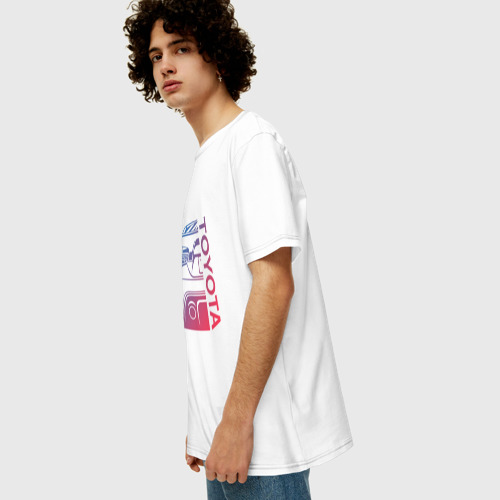 Мужская футболка хлопок Oversize с принтом TOYOTA (Z), вид сбоку #3