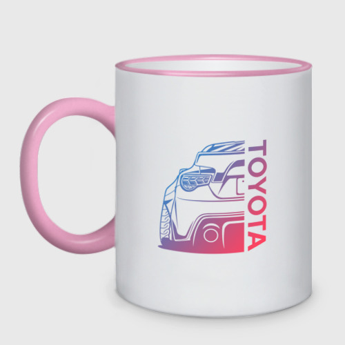 Кружка двухцветная Toyota, цвет Кант розовый