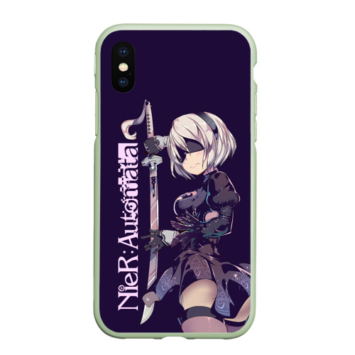 Чехол для iPhone XS Max матовый Nier Automata, цвет салатовый