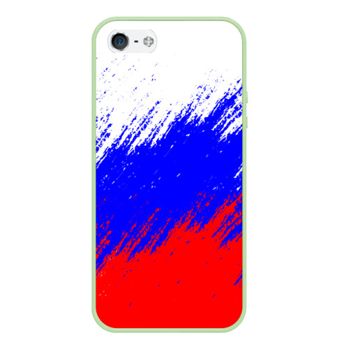 Чехол для iPhone 5/5S матовый Россия, цвет салатовый