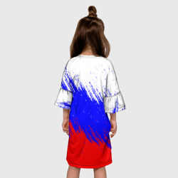 Платье с принтом Россия для ребенка, вид на модели сзади №2. Цвет основы: белый