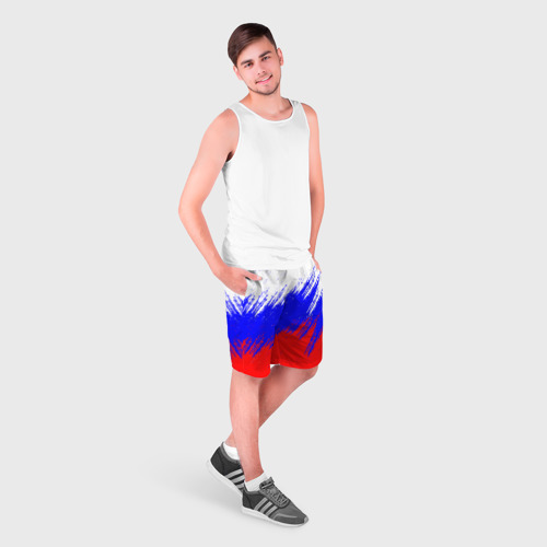 Мужские шорты 3D с принтом Россия, фото на моделе #1