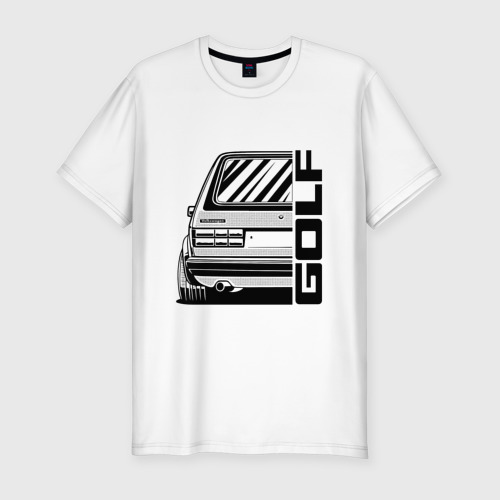 Мужская футболка хлопок Slim За рулем Volkswagen Golf, цвет белый