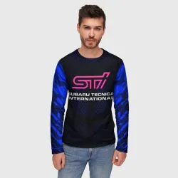 Мужской лонгслив 3D Subaru STI Субару СТИ - фото 2