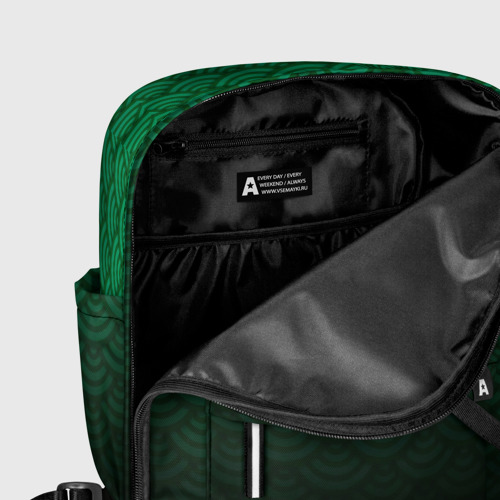 Женский рюкзак 3D с принтом Узор зеленая чешуя дракон, фото #5