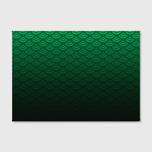 Холст прямоугольный Узор зеленая чешуя дракон, цвет 3D печать - фото 2